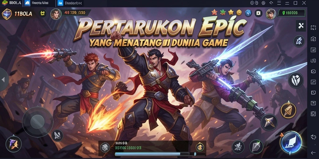 Tangkapan layar gameplay 11BOLA yang menunjukkan pertarungan epik.