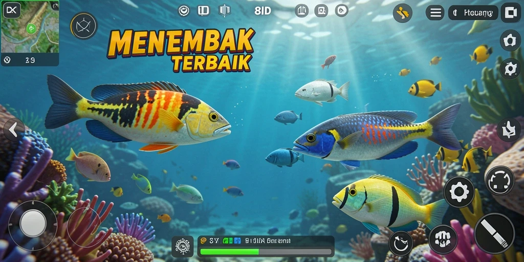 Tangkapan ikan seru dalam gameplay 8ID yang menarik.
