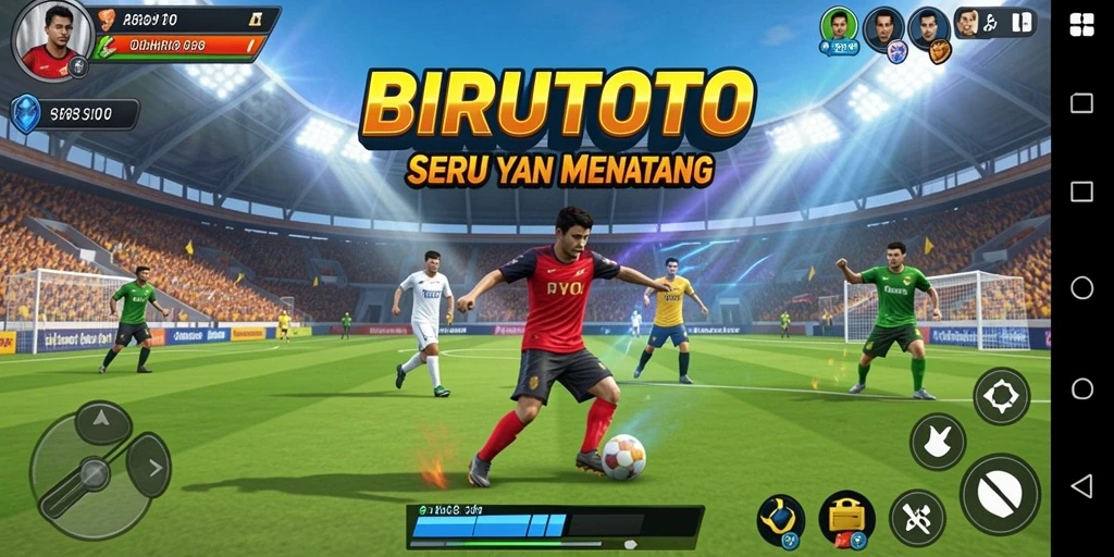 Tampilan gameplay seru dari BIRUTOTO yang menampilkan aksi olahraga.