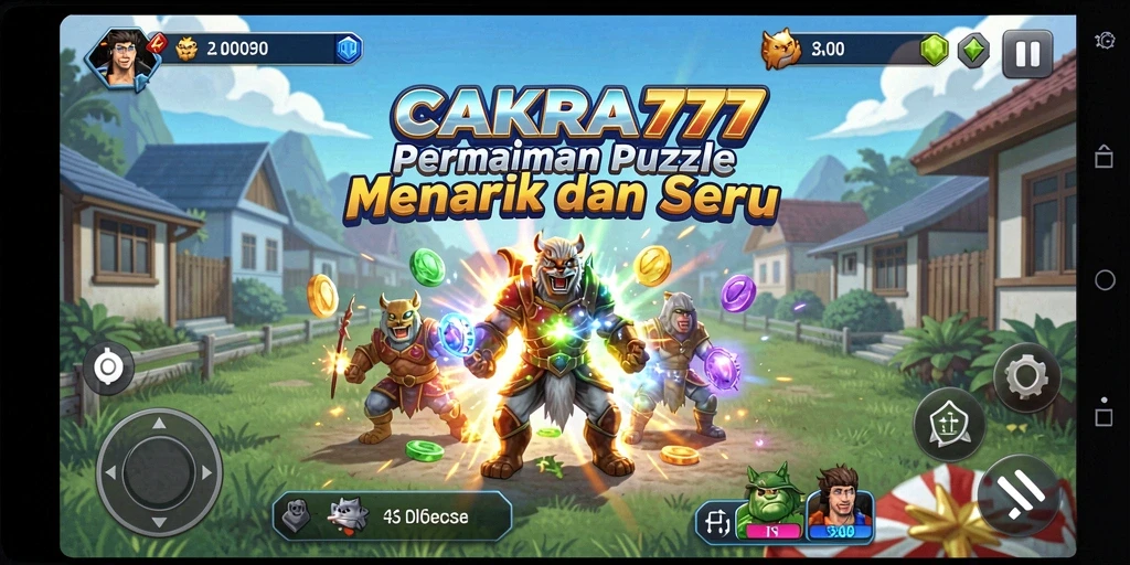 Screenshot gameplay CAKRA777 yang penuh warna dan menantang.