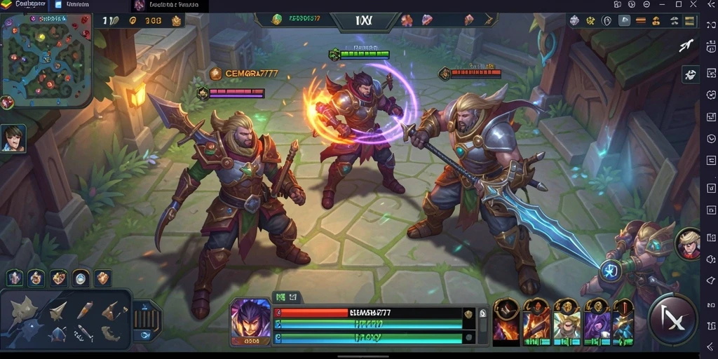 Tampilan seru gameplay CEMARA777 dengan pertarungan tim yang intens.