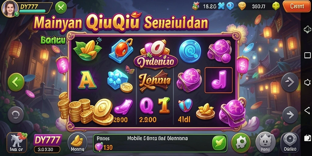 Screenshot DY777 menampilkan aksi seru permainan QiuQiu.