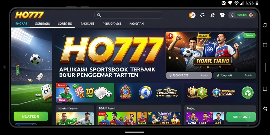 Tampilan dinamis gameplay Sportsbook HO777 yang menarik dan interaktif.