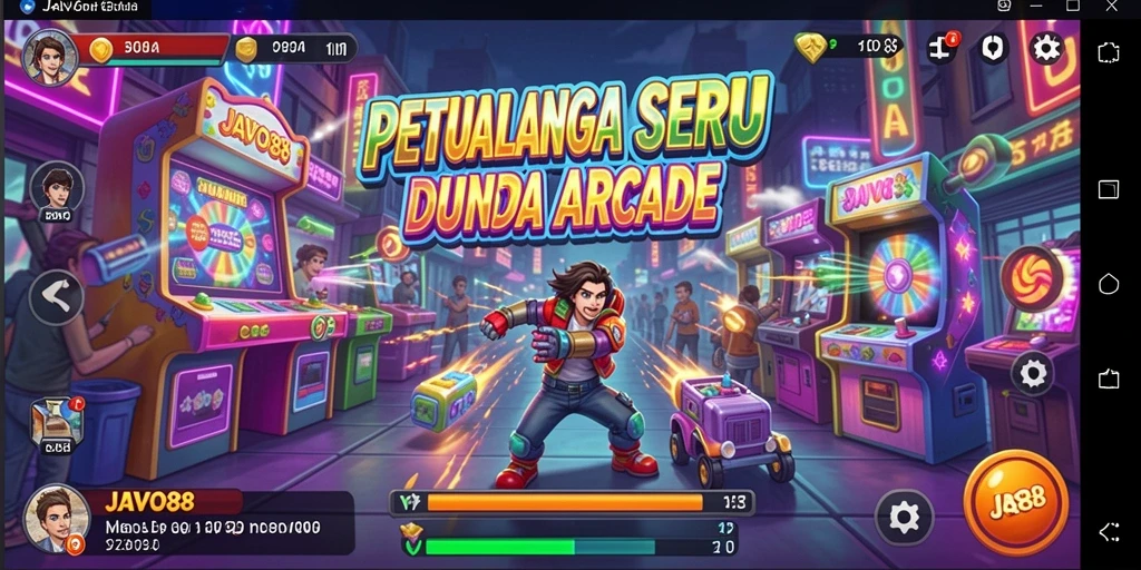 Tampilan gameplay dinamis dan penuh warna dari JAVO88.