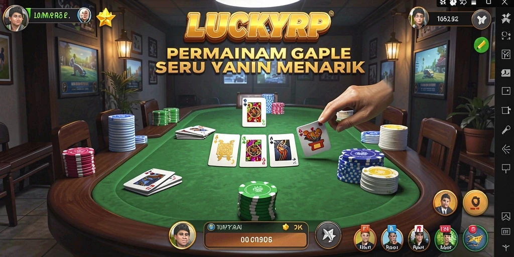 Tampilan gameplay LUCKYRP menampilkan serunya permainan Gaple.