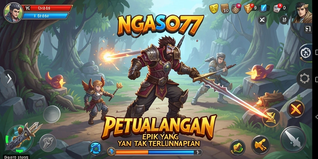 Tangkapan layar menunjukkan aksi seru dalam gameplay NGASO77.