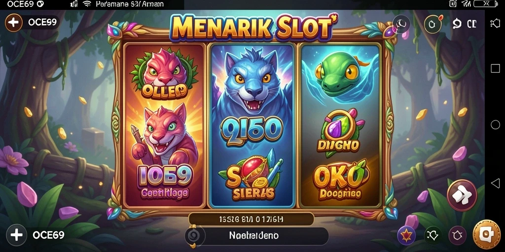 Screenshot OCE69 menampilkan gameplay slot yang mendebarkan.