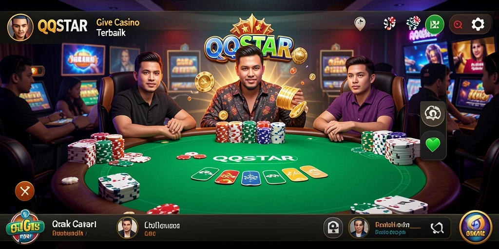 Tangkapan layar gameplay Live Casino yang menampilkan dealer langsung di <strong>QQSTAR</strong>.