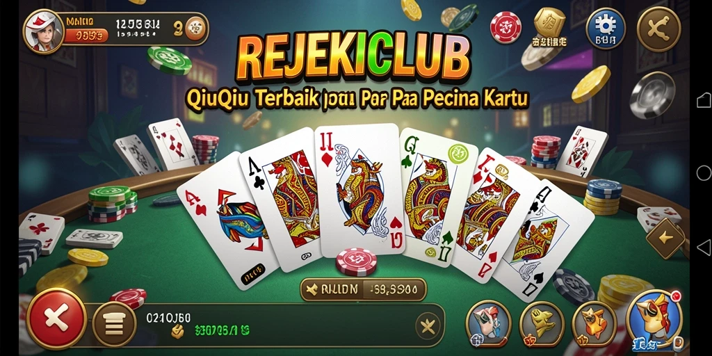 Screenshot gameplay REJEKICLUB yang menunjukkan keseruan bermain QiuQiu.