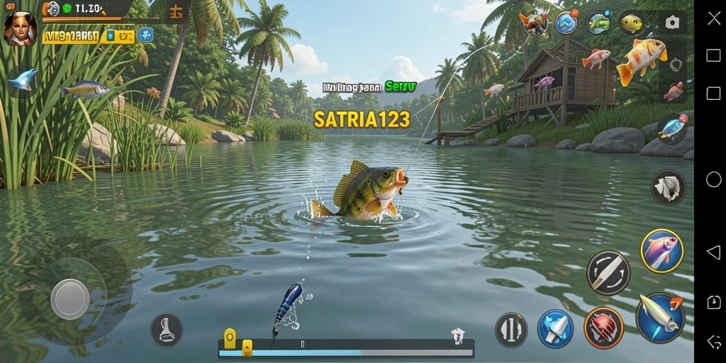Tampilan gameplay memancing yang menakjubkan di SATRIA123.