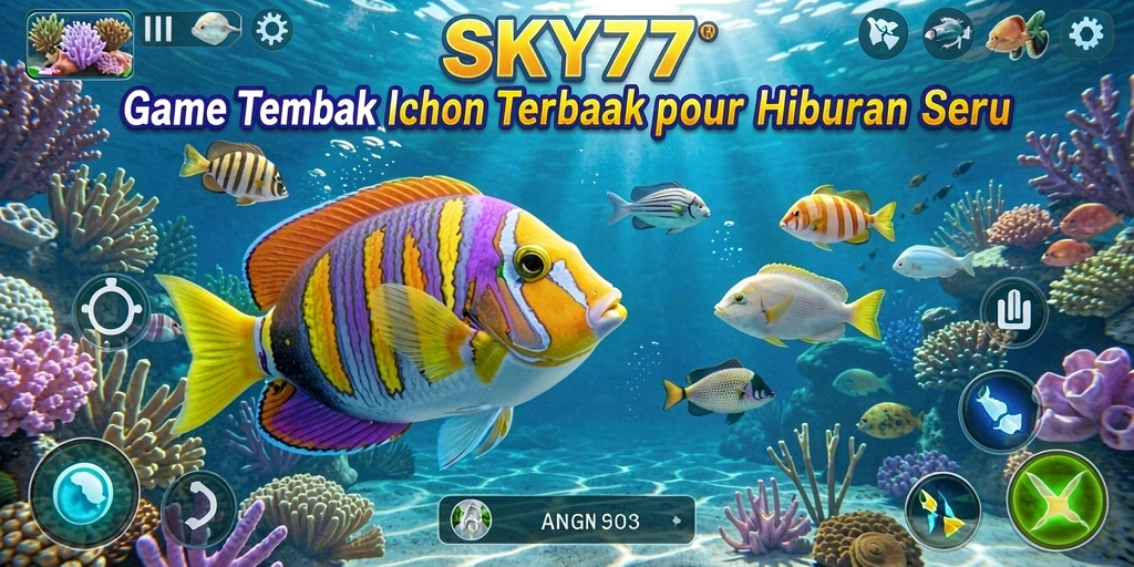 Tangkapan layar dari gameplay seru game Tembak Ikan SKY77.