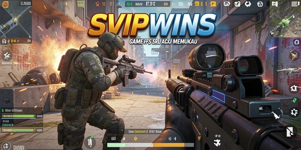 Gameplay intens di SVIPWINS dengan aksi tembak-menembak seru.