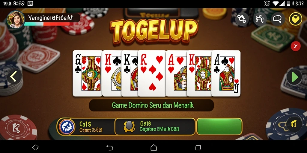 Screenshot game TOGELUP menampilkan aksi seru permainan Domino.