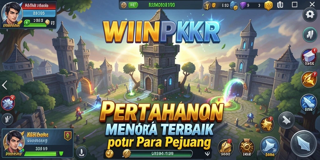 Menampilkan aksi gameplay mendebarkan dalam WINPKR Tower Defense.